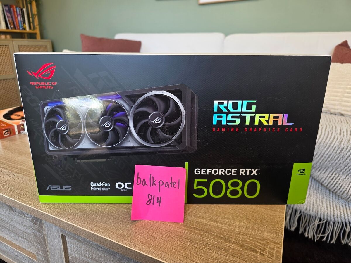 New ASUS ROG ASTRAL GeForce RTX 5080 OC Graphics Card ✓ IN New ASUS ROG ASTRAL GeForce RTX 5080 OC Graphics Card ✓ IN