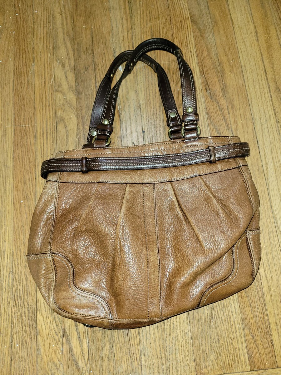 Vintage COACH Hamptons Leather Handbag Brown F12476 | eBay