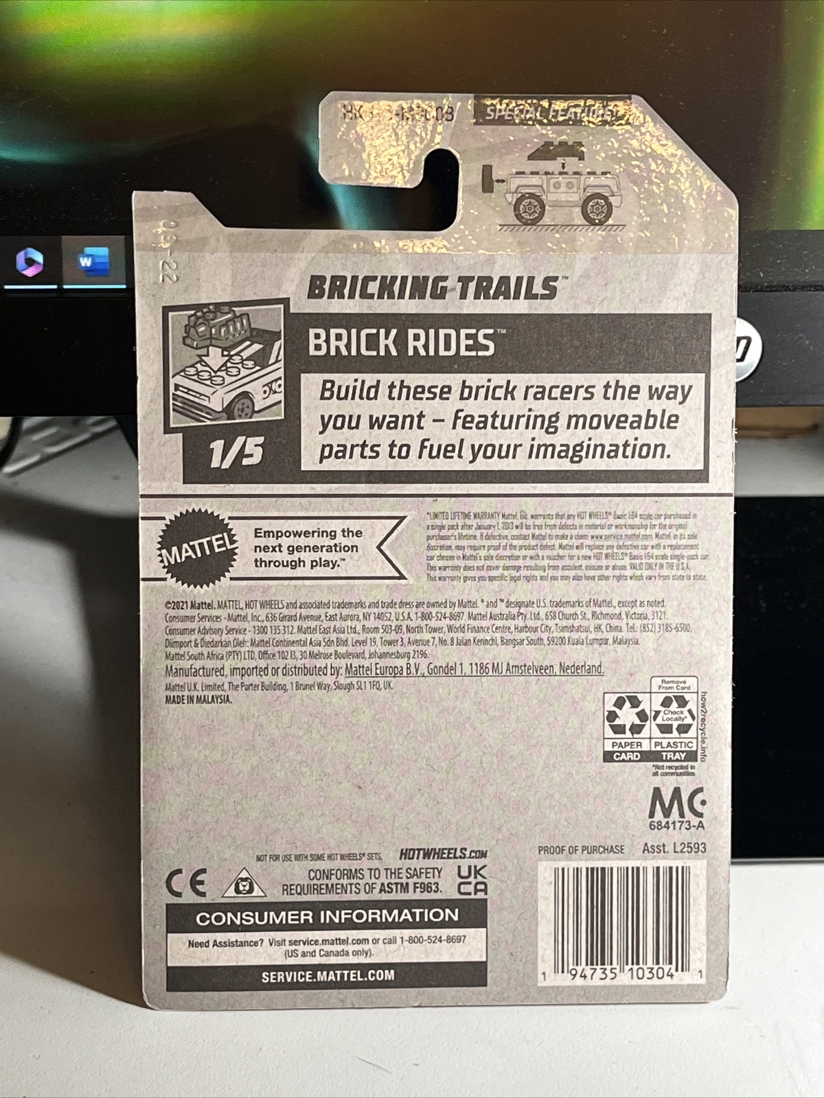 2023 Hot Wheels BRICKING TRAILS 7/250 Brick Rides 1/5 Blue NEW LEGO | eBay