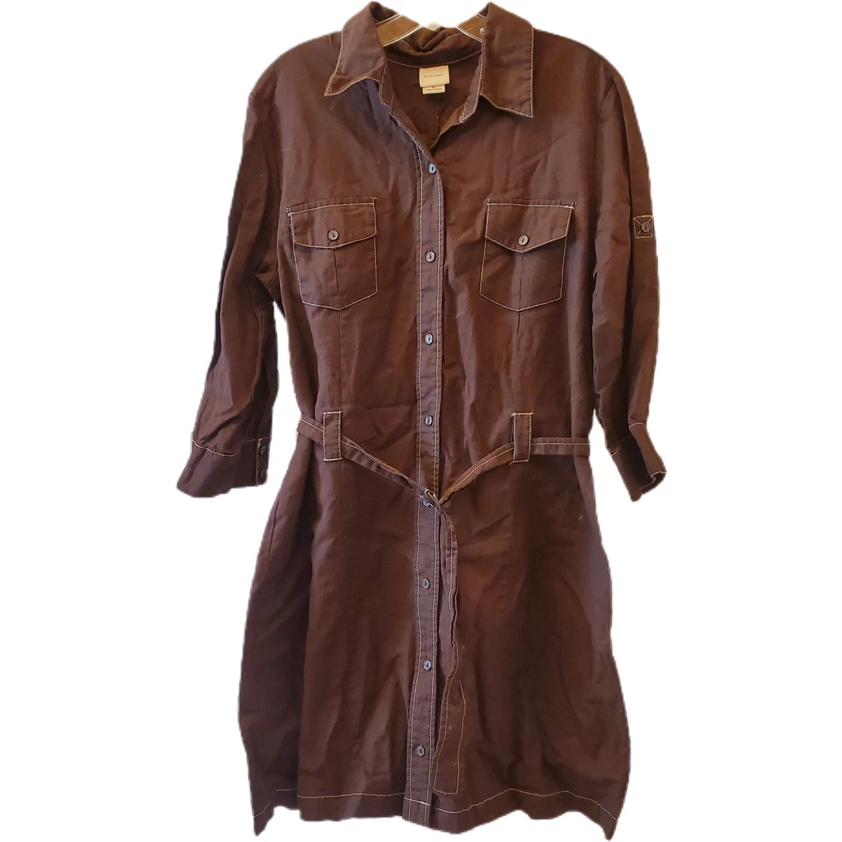 silk linen blend dresses A-line Linen Dress CHILOE in Natural Melange