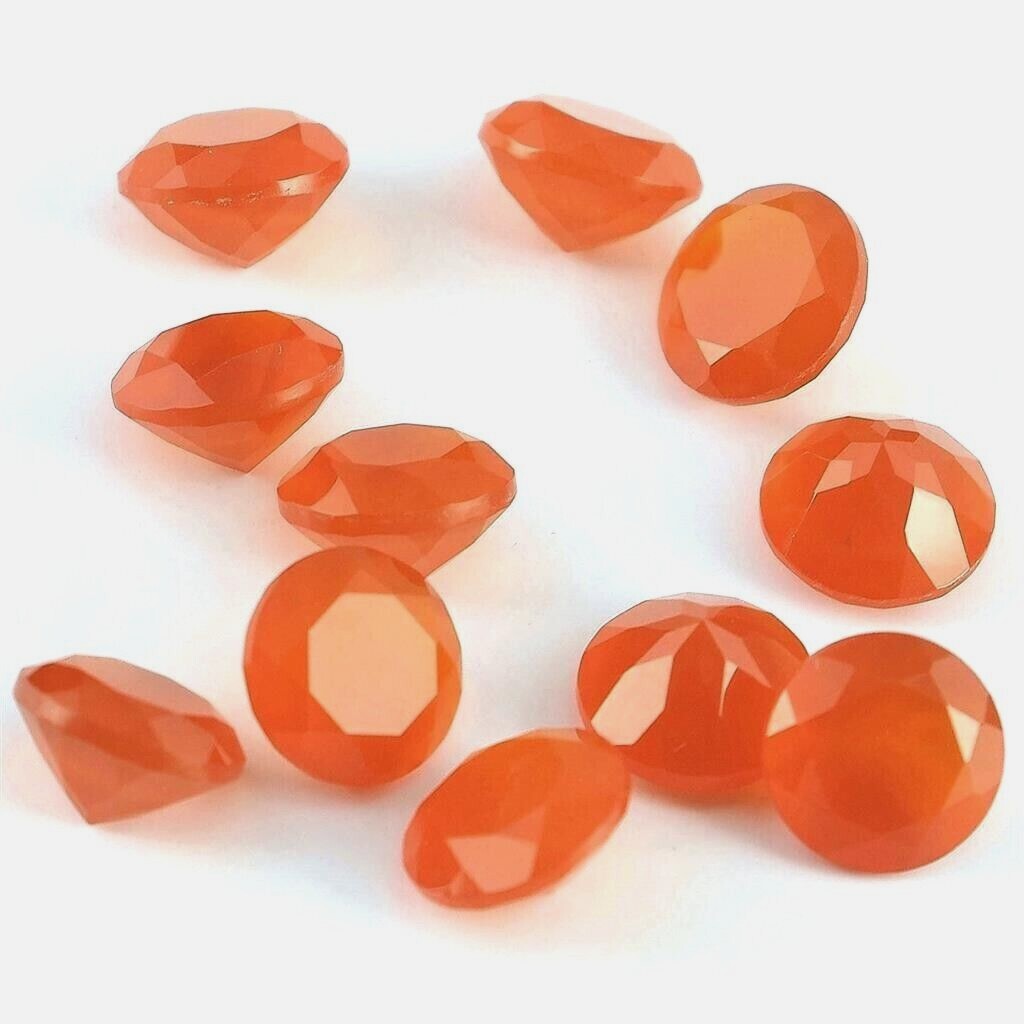 Wholesale Lot of 5mm Round Faceted Natural Carnelian Loose Calibrated Gemstone