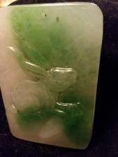 Chinese Natural Emerald Green Jade Jadeite Rabbit w/carrot Pendant 2.5