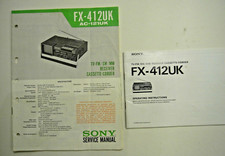 Sony FX-412UK TV Cassette Service Manual 51 Seiten + Owners Manual 24 Seiten, Japan