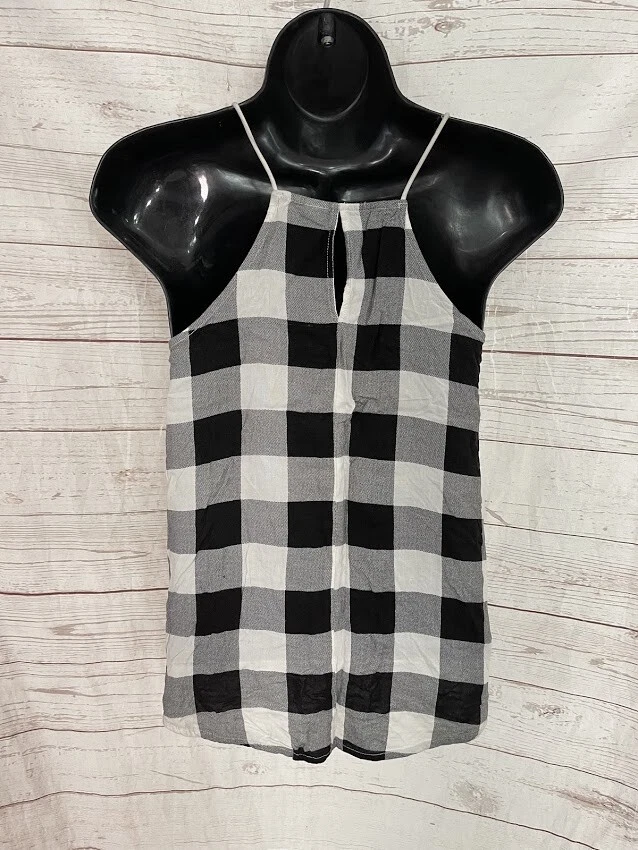 Blusa para mujer NOBO No Boundaries estampado a cuadros sin mangas talla XS (1) Foto 3 de 4