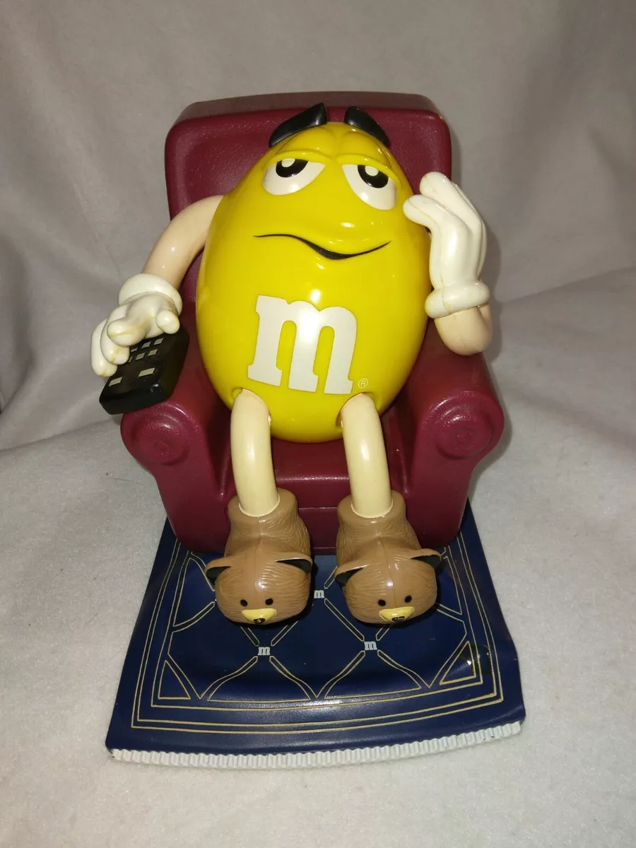 M&M Candy Dispenser - Yellow Peanut M&M Sitting in Recliner Chair