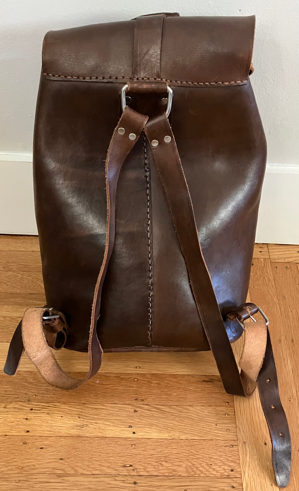 Authentic Moroccan leather backpack, never used, … - image 3