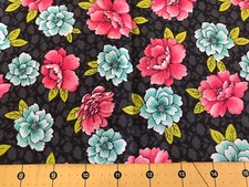 2015 Pink and Blue Floral 100 cotton fabric sold by the yard 1265