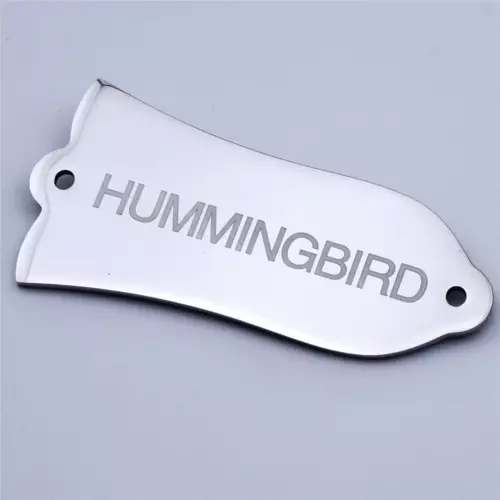 2 Hole Steel Guitar Truss Rod Cover Plate "HUMMINGBIRD" Bell-Shape For Gib LP/SG