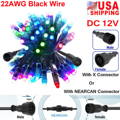 12V 1000pcs WS2811 Pixel Individually Addressable IP68 RGB LED String ...