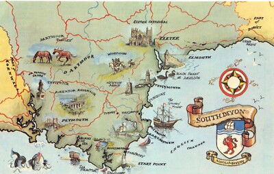 KARTE POSTKARTE SOUTH DEVON GUT PLUS SEHR GUT