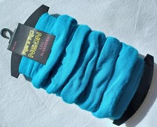 80s Retro Neon Ladies Girls Mid Blue Leg Warmers Dance Ballet Hen Party One size