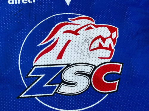 ZSC Lions Suisse Hockey Jersey anni 2000 Vintage Jersey Shirt Match Worn # FIRMATO 19 - Foto 5 di 13