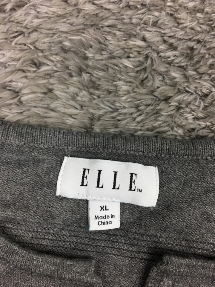 Cardigã feminino Elle tamanho XL cinza curto aberto frontal mistura de rayon - Imagem 4 de 4