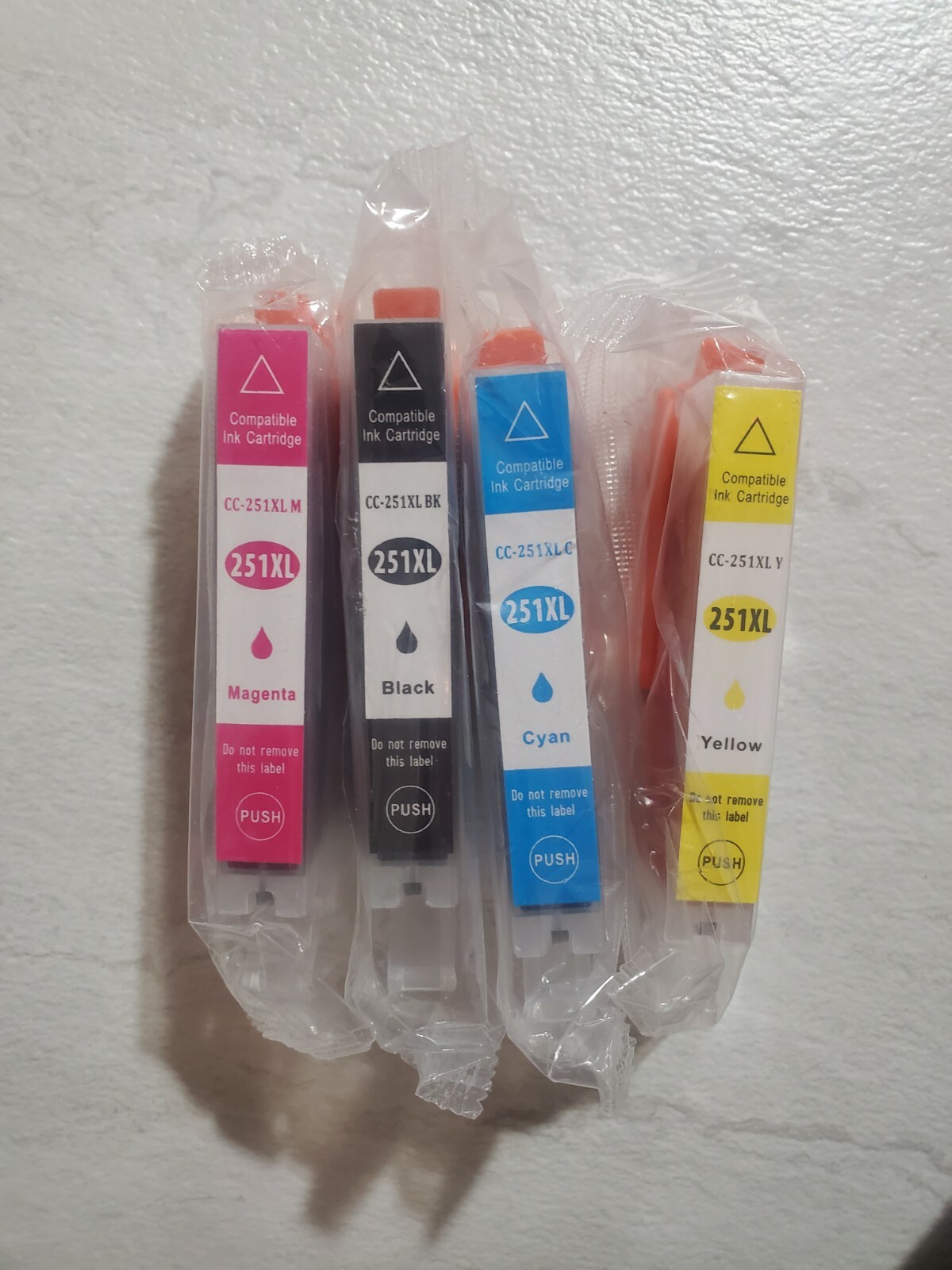 Printer Ink Replacement Set Cartridges CC-251 XL Black Cyan Magenta Yellow-image
