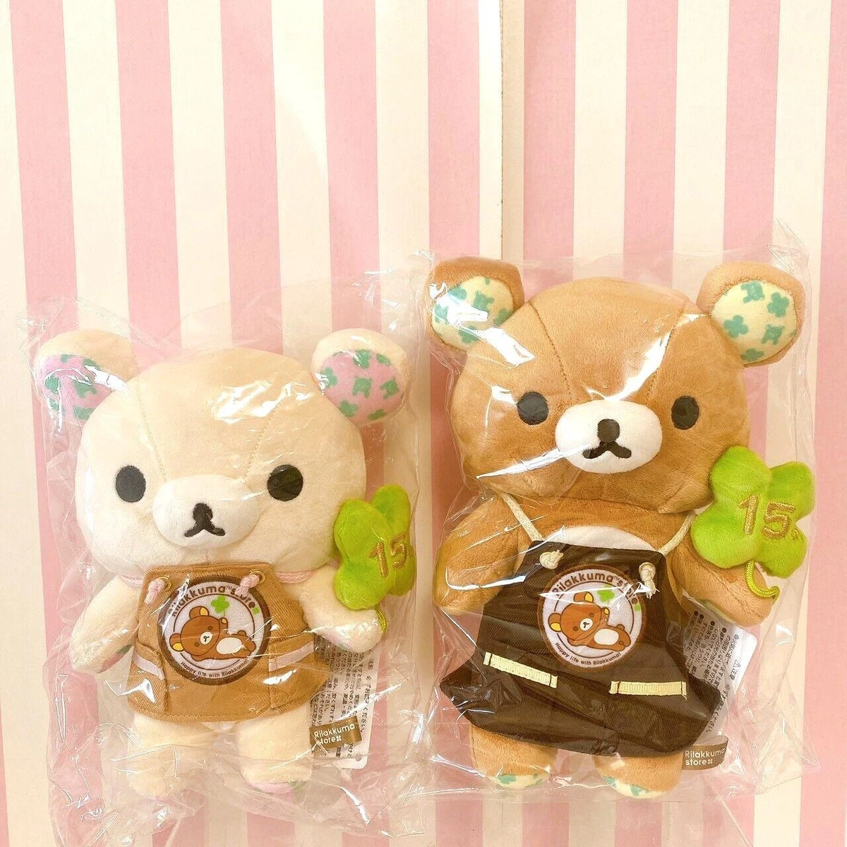 San x Rilakkuma Korilakkuma Plush Set 2 Soft Toy Doll Clover 15th