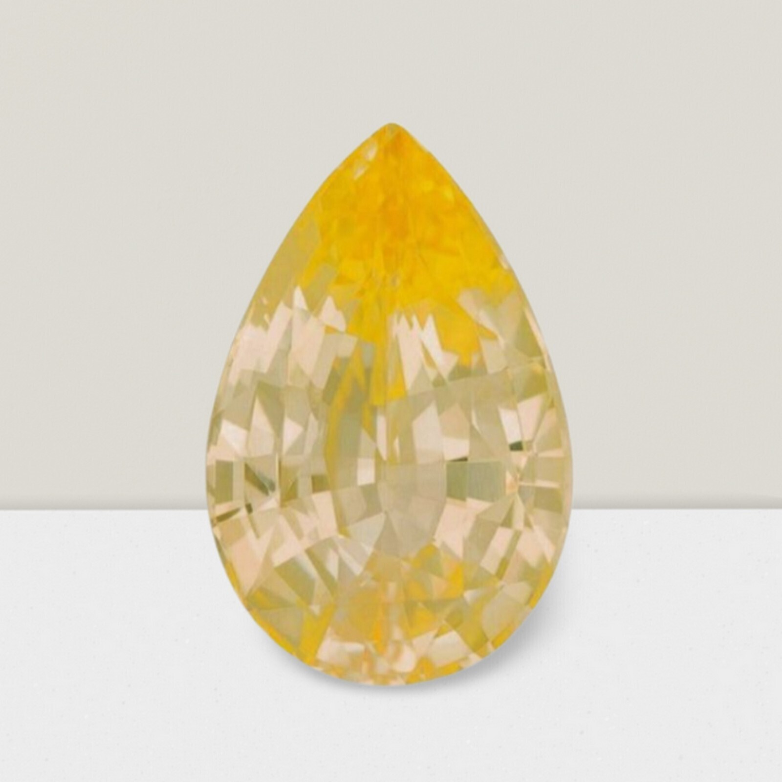 Yellow Sapphire Pear Cut Loose Gemstone 5.1 Cts 14x9mm VVS Quality