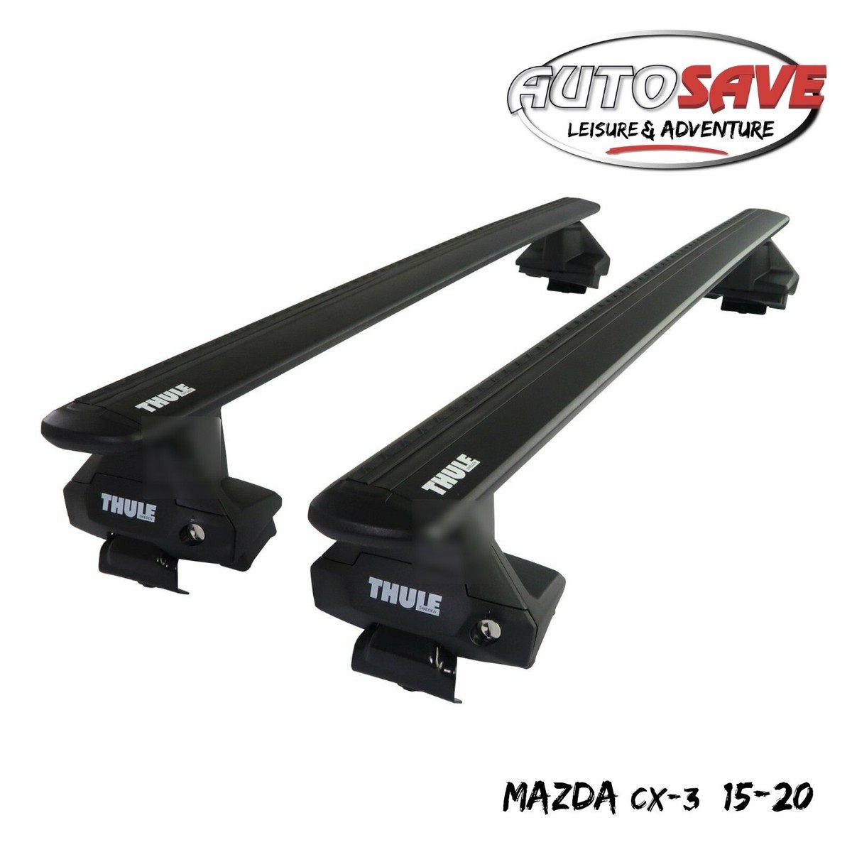 Thule Aluminium WingBar Evo Black Roof Bars Set to fit Mazda CX-3 