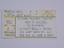 How to Succeed in Business Without Really Trying Broadway Ticket Stub NYC 1995