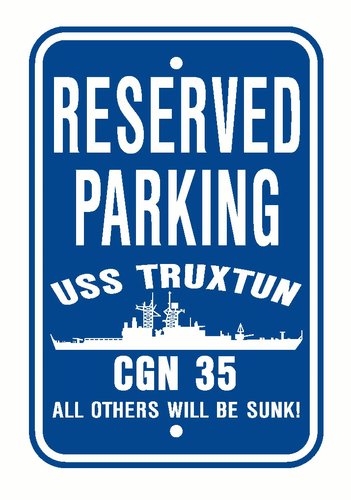 USS TRUXTUN CGN 35 Parking Sign US Navy USN - Picture 3 of 7
