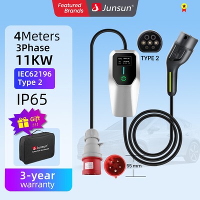 EU DE 16A 11kW Typ 2 EV-Ladekabel PHEV CEE 3 Phase 5m Elektrofahrzeug-Ladegerät 