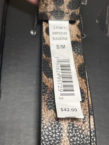 Nuove cinture Steve Madden confezione regalo nera fibbia leopardata donna taglia S/M - Foto 5 di 9