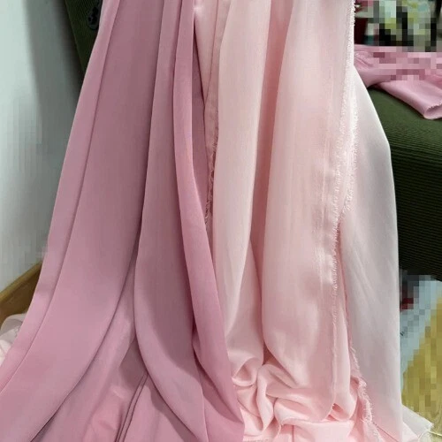 Pink Purple Chiffon Fabric Drape Dress Clothing,Decoration Handmade DIY Material - image 4 of 4