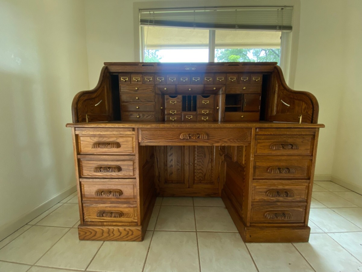 Antique Winners Only Inc. Oak Roll Top Desk | eBay