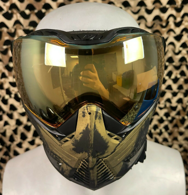 NEW Push Unite Paintball Mask - Infamous Gold Skull w/ Chrome Gold