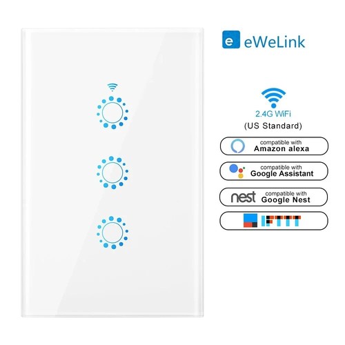 Wifi Smart Light Wall Switch Tuya/Ewelink Touch Glass Panel Remote Control Switc - Picture 17 of 36