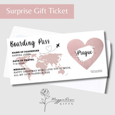 Personalised Surprise Boarding Pass Trip Gift Ticket Voucher Holiday Reveal