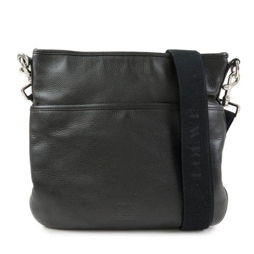 LOEWE Anagram Leather Shoulder Bag Crossbody Bag Dark Brown Authentic Used F/S