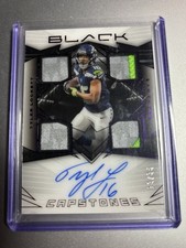 Tyler Lockett Capstones Patch Auto /35 2024 Panini Black Seahawks 4 Color Patch