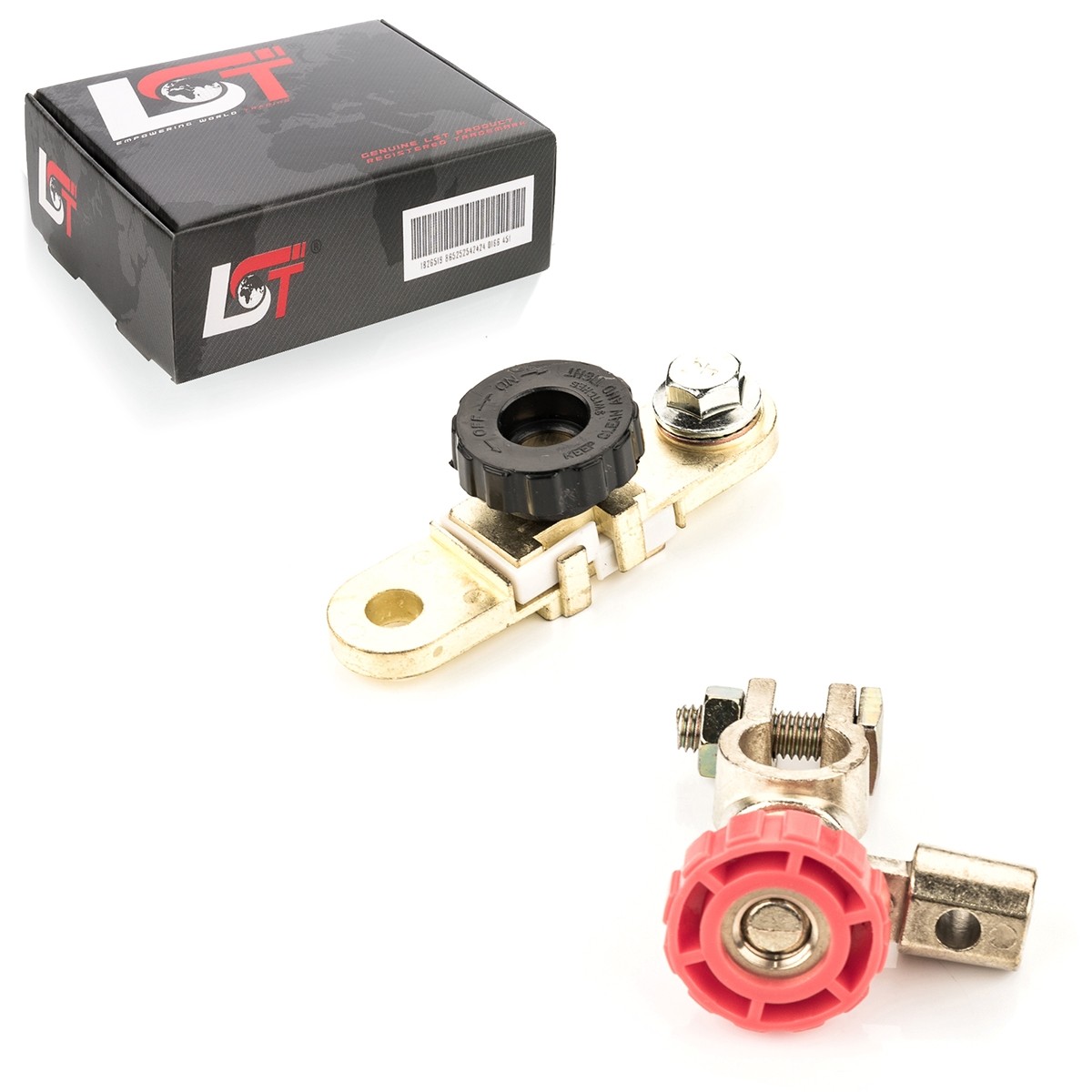 2x Car Battery Disconnect Switch Isolator with Round Knob Red Black for LEXUS