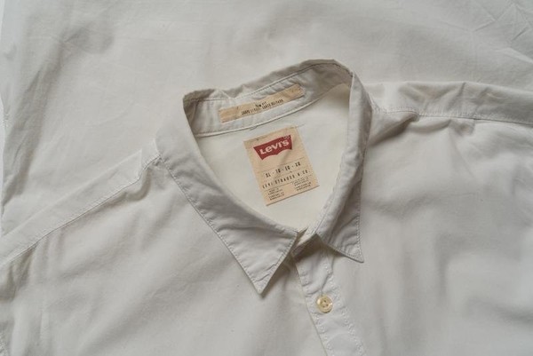 Men Levi's Shirt White Cotton 38 / M / 46 #31NL