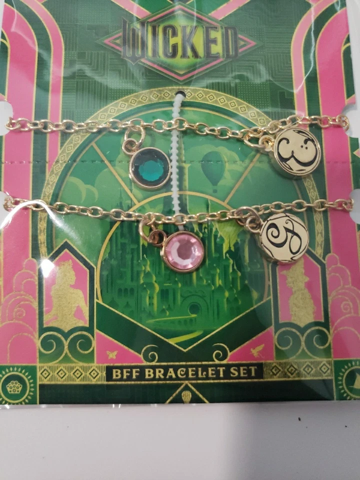 Nuevo Juego de Pulsera The Movie Wicked BFF Good Witch Gilda & Elphaba Rosa y Esmeralda Foto 2 de 4