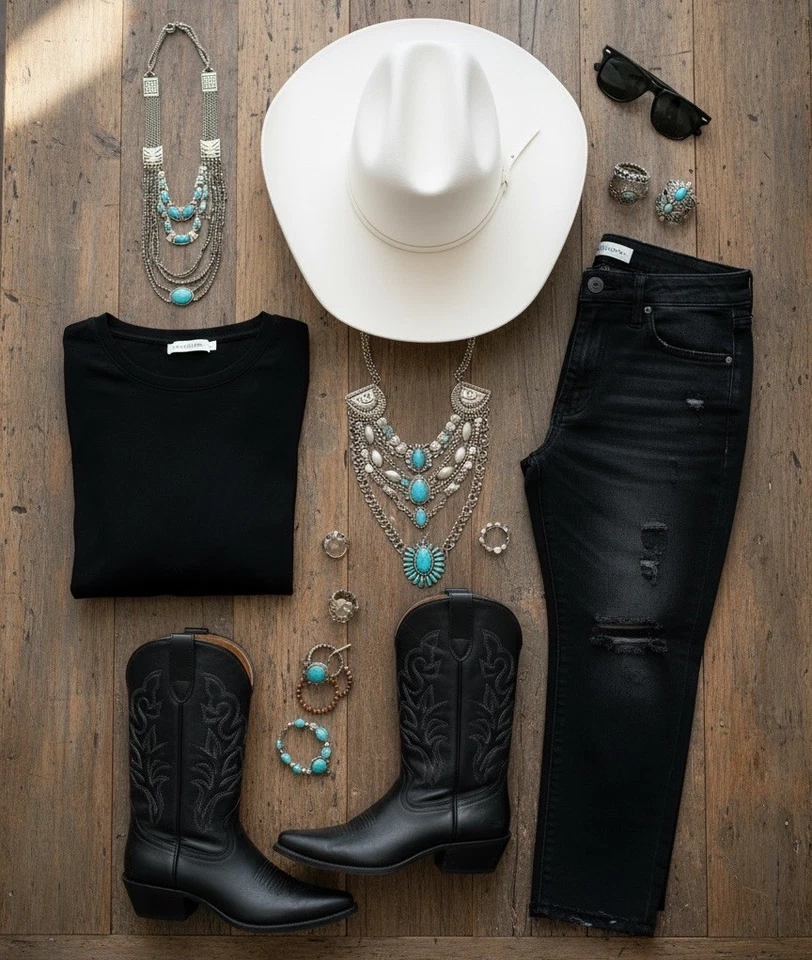 NUEVO CON ETIQUETAS Nickaler 100% Gamuza Sombrero de Vaquera para Mujer Talla M-L Blanco Foto 3 de 4