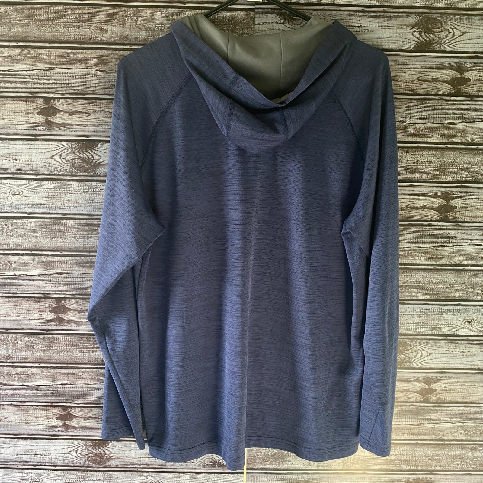 Under Armour Men's Long-Sleeved Hooded Shirt Size L HeatGear Loose Logo Blue thumbnail 2