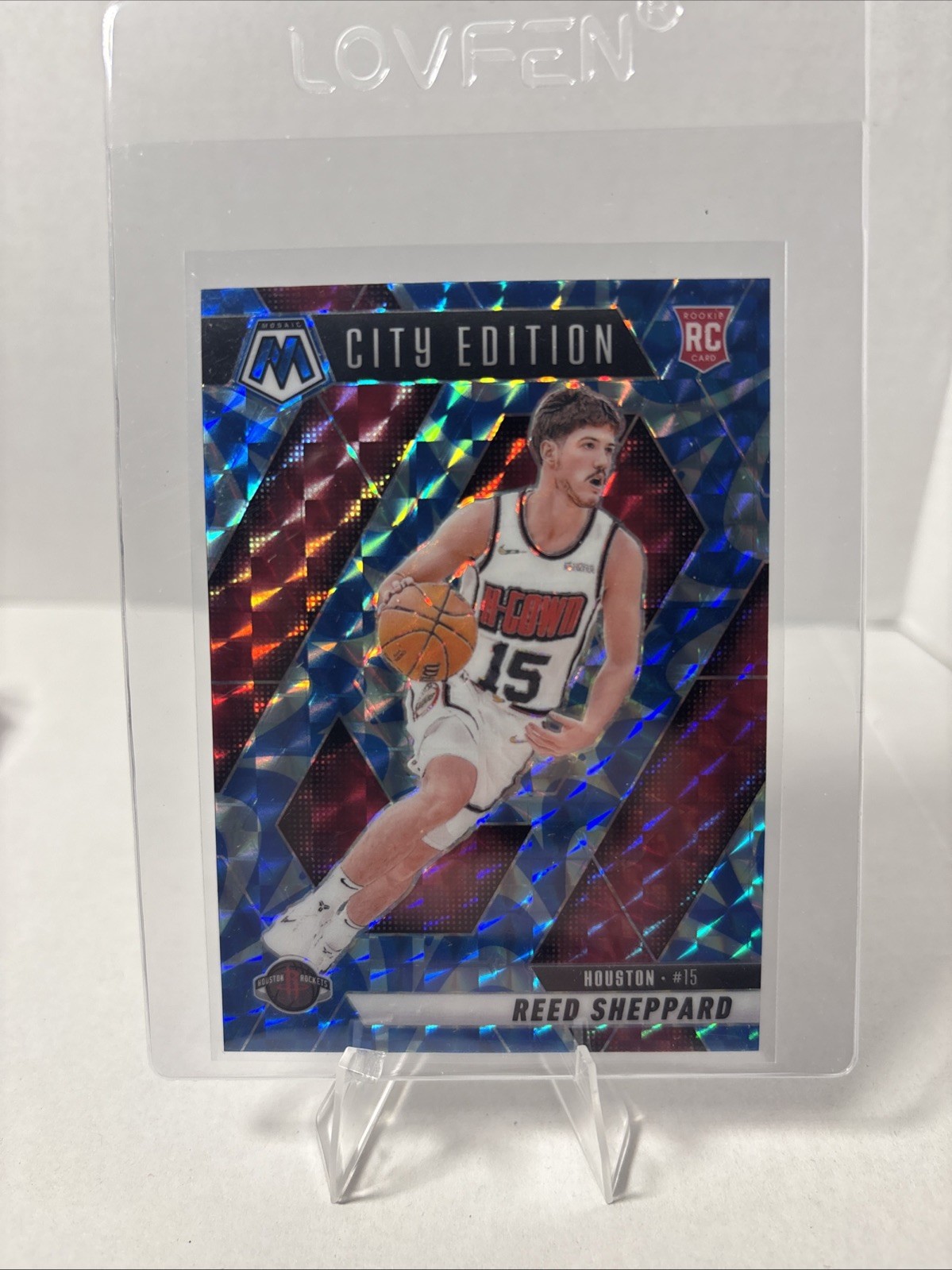 2024-25 Panini Mosaic - City Edition Reed Sheppard #276 Reactive Blue Mosaic...