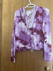 GIRLS JUSTICE PURPLE TIE DYE LONG-SLEEVE PULLOVER HOODED SHIRT SIZE LARGE 12/14 — photo 3