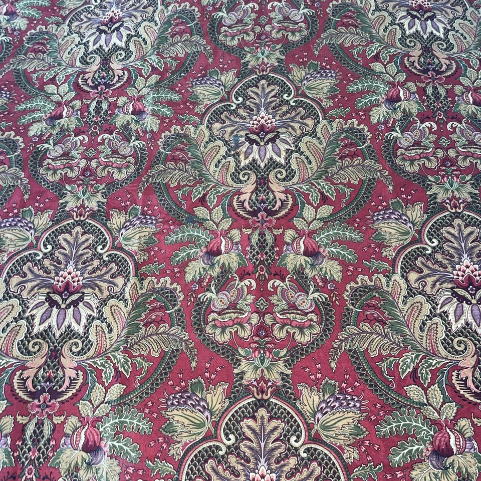 Raymond Waites Floral Tablecloth  Rectangular 49x100”CUSTOM Red green - Image 3 of 4