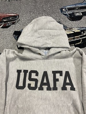 Vintage 90s USAFA Air Force Champion Reverse Weave Grey Hoodie