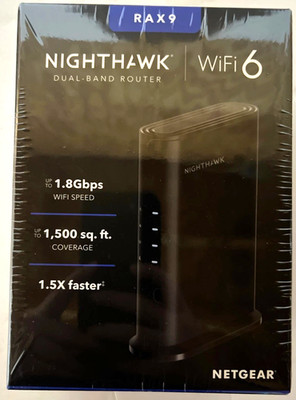 NETGEAR Nighthawk AX1800 WiFi 6 Router 1.8Gbps RAX9-100PAS NEW SEALED