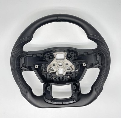 Sports Flat Steering Wheel V2 Black Ring Fits For Ford F150 2015-2020 Upgraded