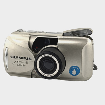 Olympus mju 2 mju II Zoom 80 35mm champagner Batterie und Film getestet