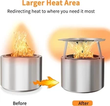 New Heat Deflector for Solo Stove Bonfire, 19.5" Solo Stove, 304 Stainless Steel