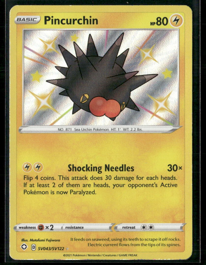 Pincurchin Shiny Holo Rare Shining Fates: Shiny Vault SV043/SV122 NM