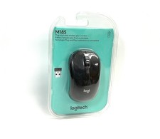 Logitech M185 Wireless Mouse 2.4 GHz with USB Receiver 1000 DPI - Black NEW