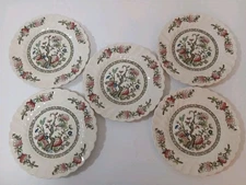 Lot Of 5 8" Plates Myott Fine Staffordshire Ware "Indian Tree" Made England EUC