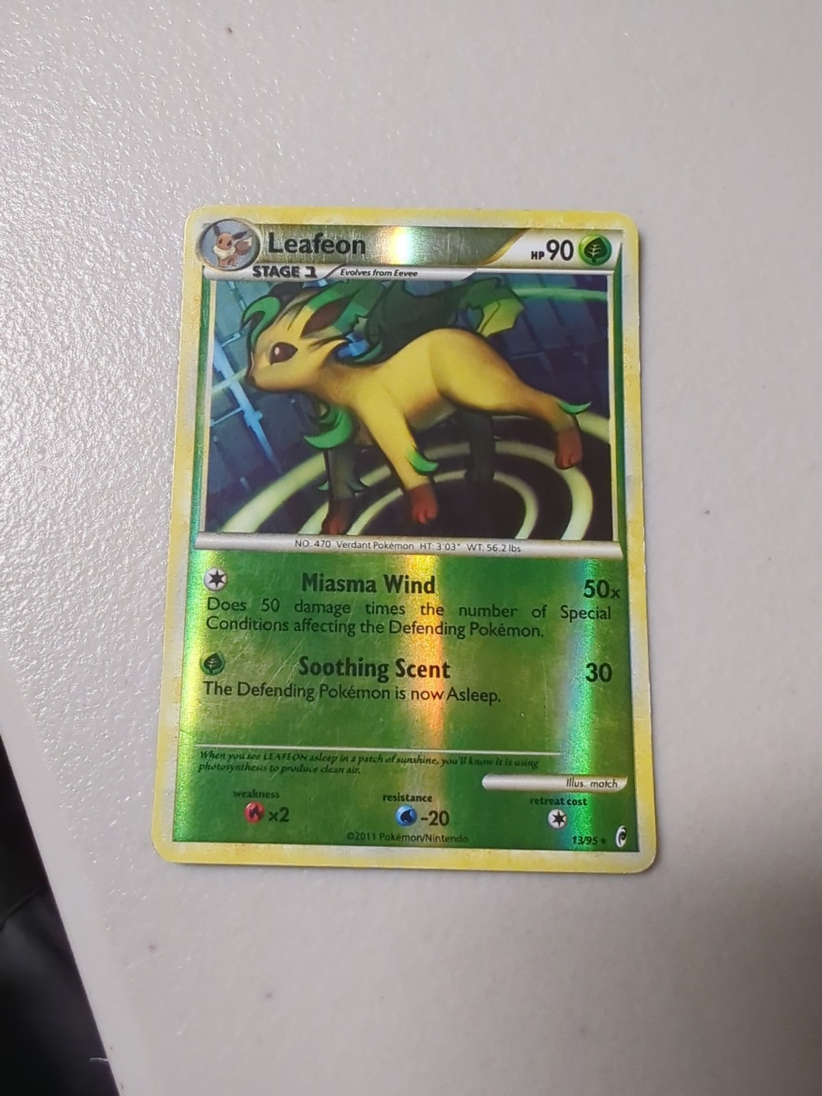 Leafeon 13/95 Reverse Holo Pokemon TGC 2011 Call of Legends Card NM