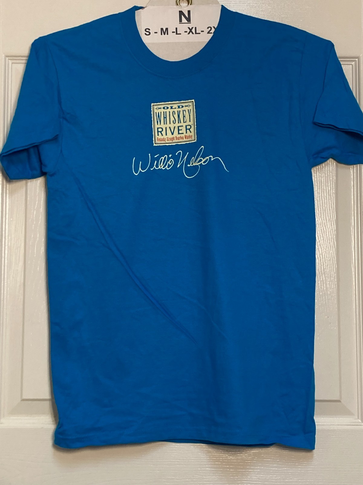 Willie Nelson Original Old Whiskey River tee blue sze small